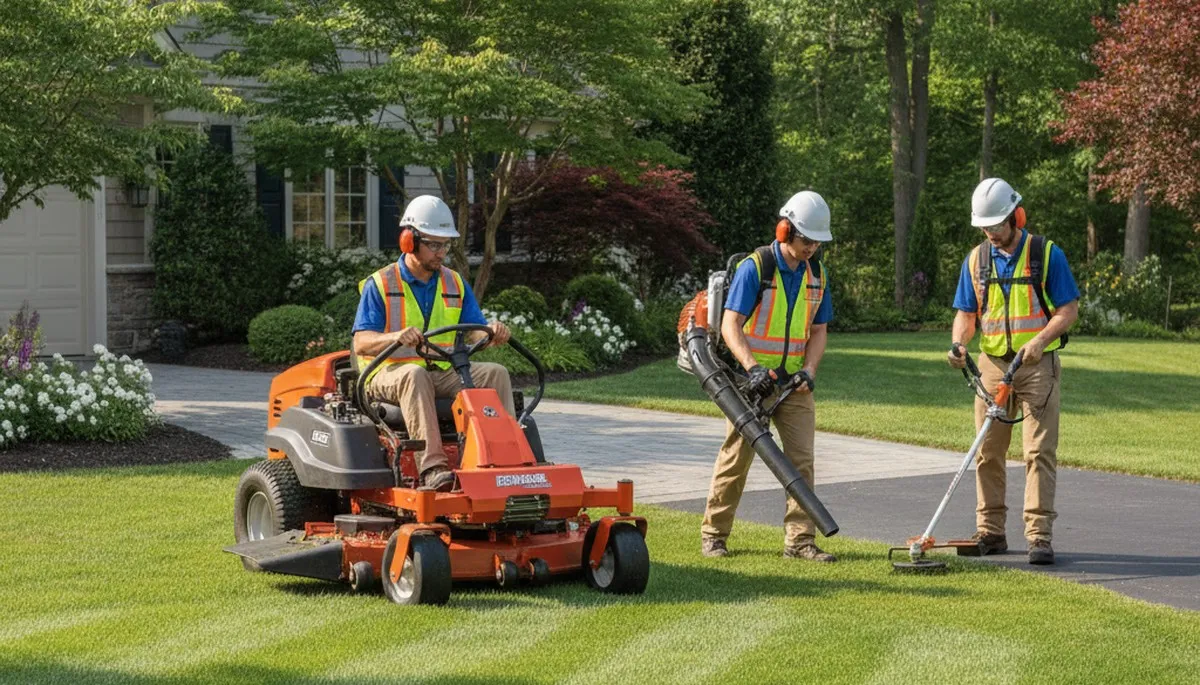 Kissimmee, FL tree service crew providing lawn care and yard maintenance for healthy, well-kept properties