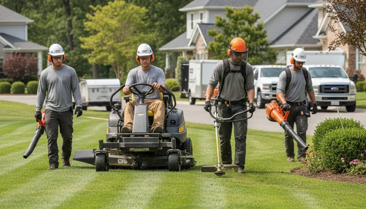 Kissimmee, FL tree service crew providing lawn and yard care for healthy, well-kept properties