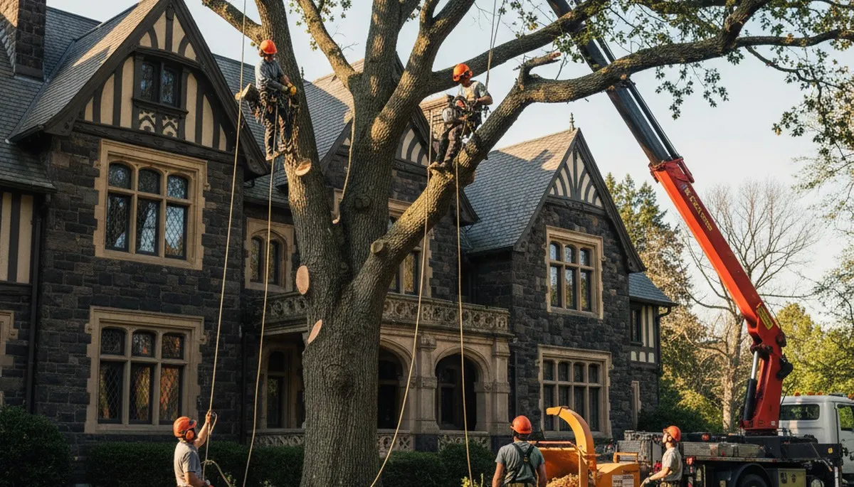 Tree service crew in Kissimmee, FL handling safe tree removal for a local property