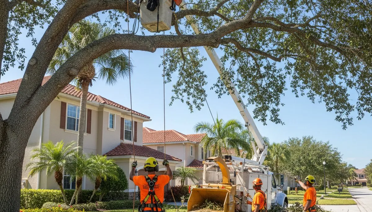 Tree service crew in Kissimmee, FL providing professional tree removal and trimming services