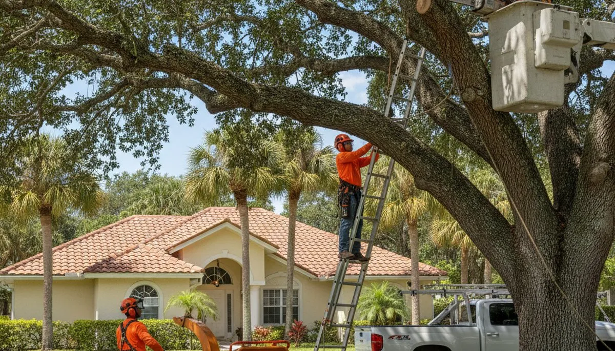 Tree service crew in Kissimmee, FL providing professional tree removal and trimming services