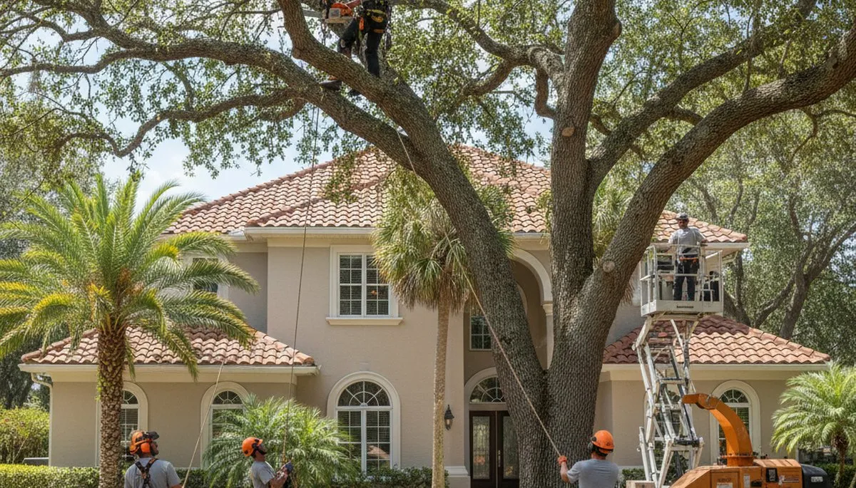 Tree service crew in Kissimmee, FL providing professional tree removal and trimming services