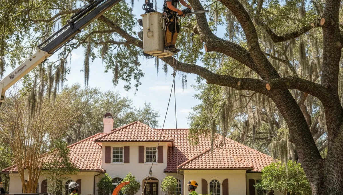 Tree service crew in Kissimmee, FL providing professional tree removal and trimming services
